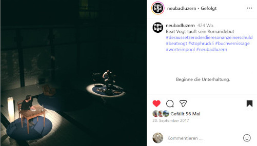 Instagram-Post zur Lesung