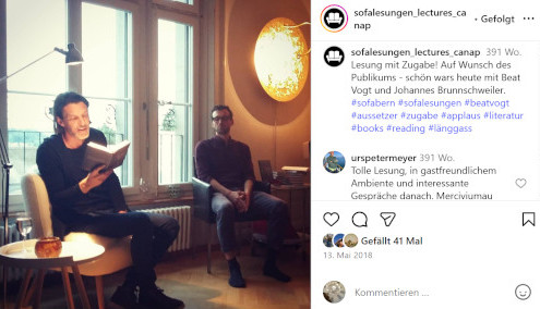 Instagram-Post zur Lesung